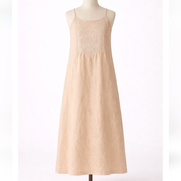 Zara Dresses & Skirts - Zara Peach Cotton Linen Midi Dress